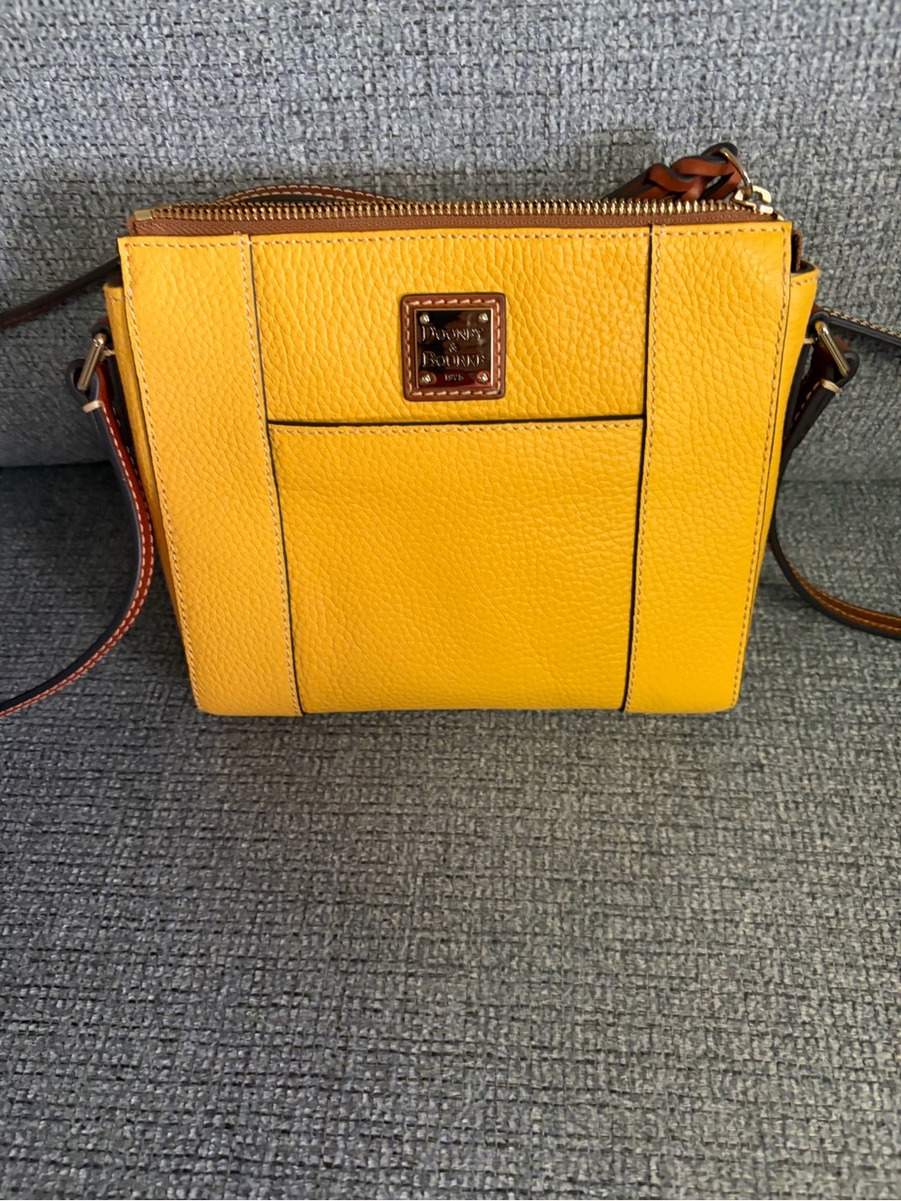Dooney & Bourke Bright Yellow Pebble Leather Crossbody